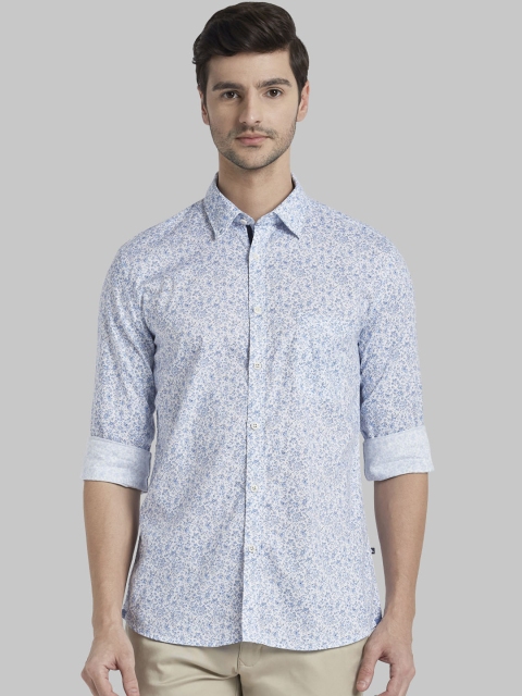 

Parx Men White & Blue Regular Fit Printed Casual Shirt