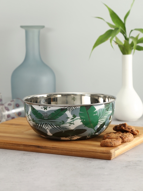 

India Circus by Krsnaa Mehta Green & White Printed Bowl