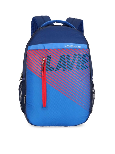 

LAVIE SPORT Unisex Navy Blue & Pink Striped Backpack