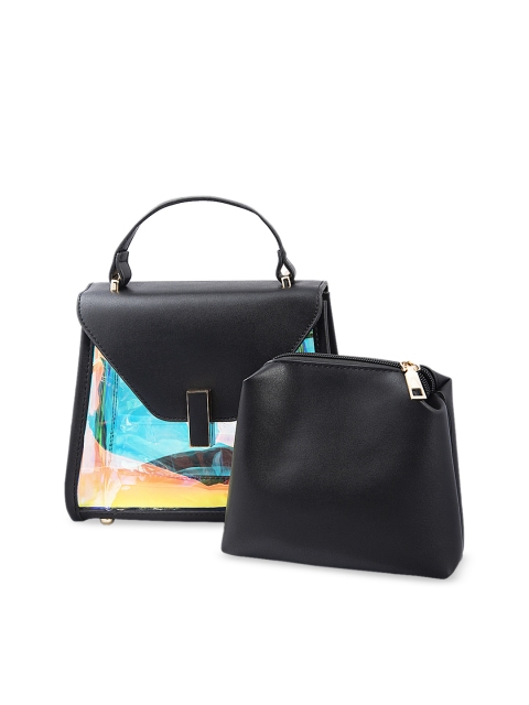 

URBANE Black Printed Handheld Bag