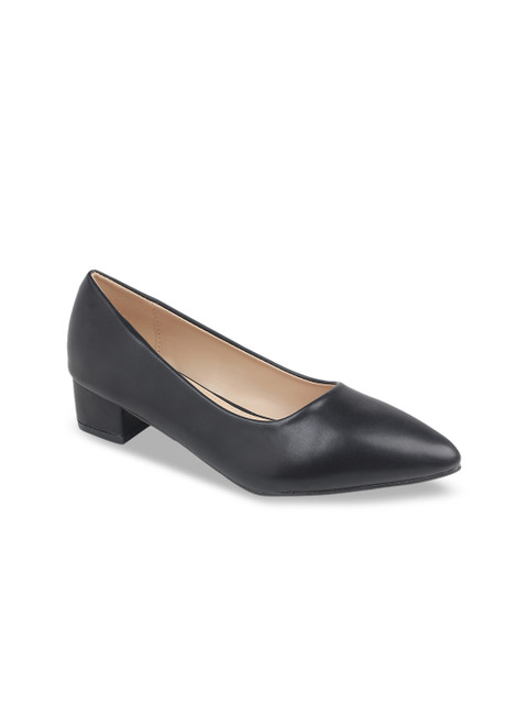 

Flat n Heels Women Black Solid Pumps