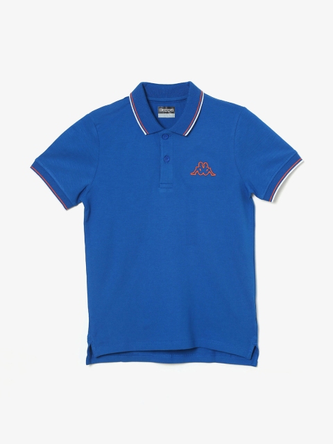 

Kappa Boys Blue Solid Polo Collar T-shirt