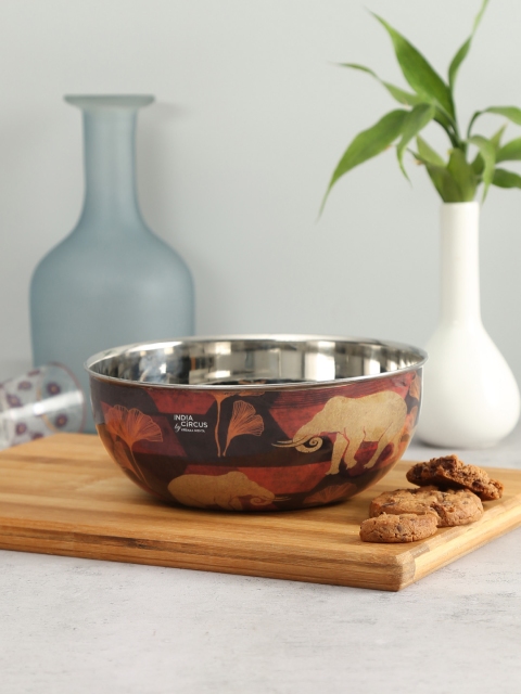 

India Circus by Krsnaa Mehta Brown & Beige Printed Bowl