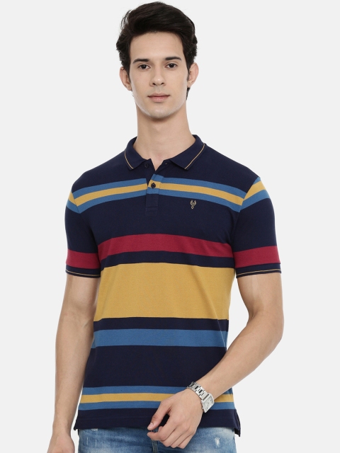 

Classic Polo Men Multicoloured Slim Fit Striped Polo Collar T-shirt, Multi
