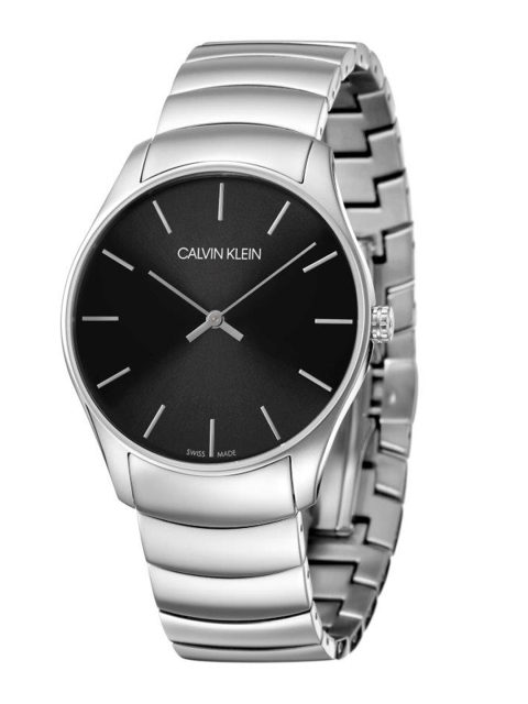 

Calvin Klein Classic Men Black & Silver-Toned Analogue Swiss Made Watch K4D2114V