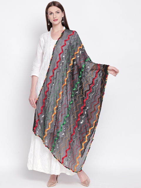 

Dupatta Bazaar Black Embroidered & Sequinned Dupatta
