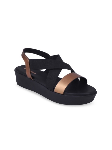 

pelle albero Women Black & Gold-Toned Colourblocked Heels