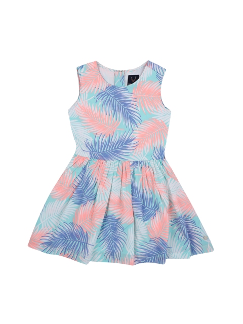 

Allen Solly Junior Girls Printed Blue Fit and Flare Dress