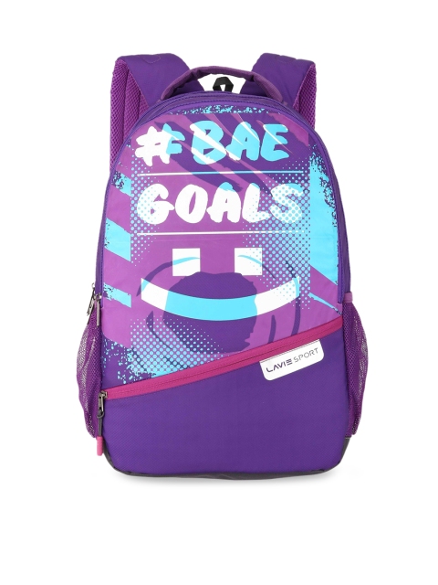

LAVIE SPORT Unisex Purple & Blue Graphic Backpack