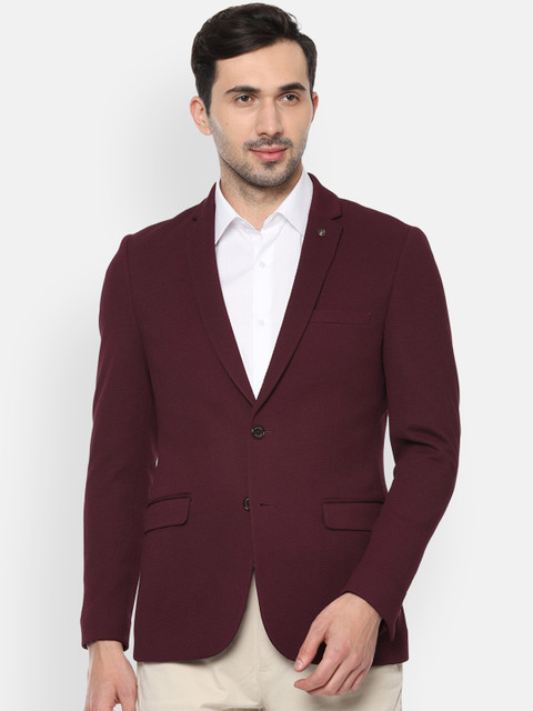 

Allen Solly Sport Men Maroon Solid Single-Breasted Formal Blazer