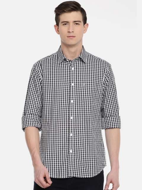 

JDC Men Black & White Slim Fit Checked Casual Shirt