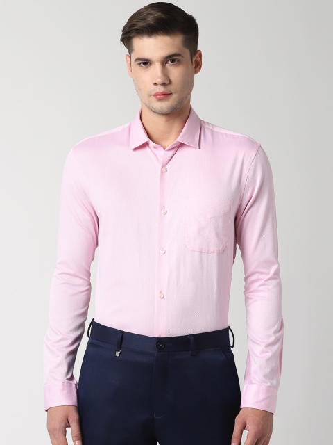 

Peter England Men Pink Slim Fit Self Design Formal Shirt