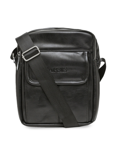 

Apsis Unisex Black Solid Messenger Bag