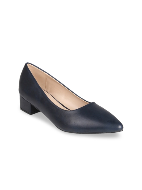 

Flat n Heels Women Navy Blue Solid Pumps