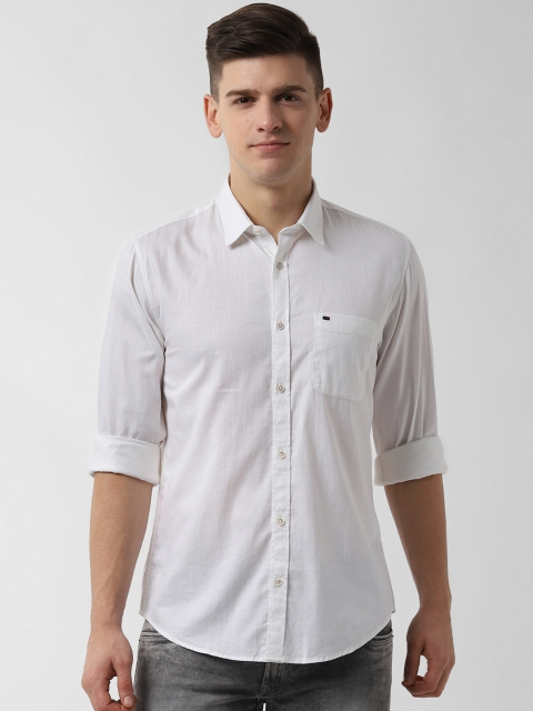 

Peter England Casuals Men White Slim Fit Solid Casual Shirt
