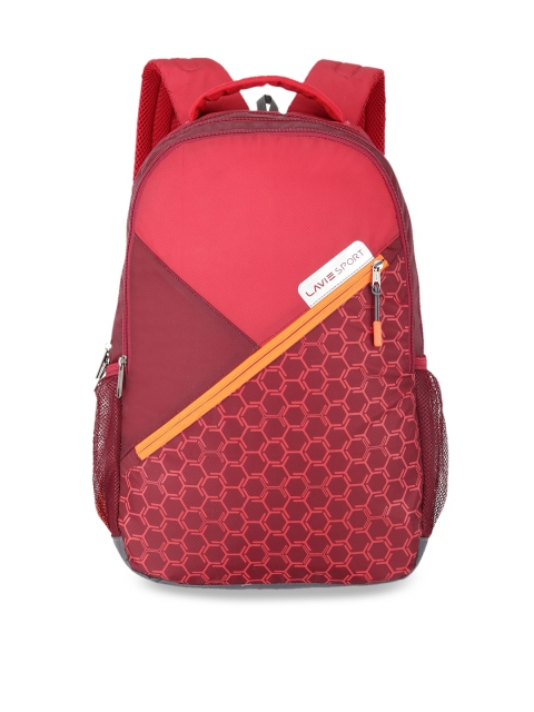 

LAVIE SPORT Unisex Red & Orange Geometric Backpack