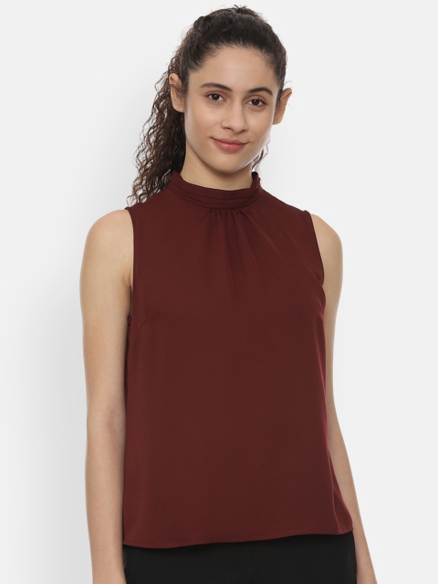 

Allen Solly Woman Women Maroon Solid Top