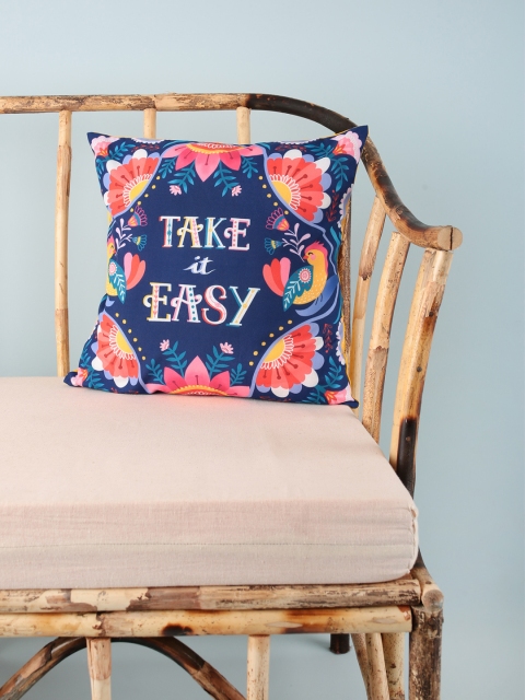 

Chumbak Blue Set of Single Quirky Square Cushion Covers