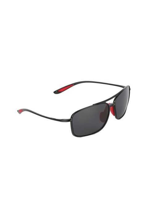 

Daniel Klein Men Polarized Rectangle Sunglasses DK3209-C1, Black