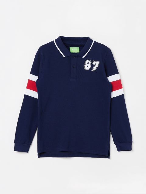 

Bossini Boys Navy Blue Solid Polo Collar T-shirt