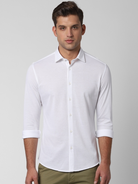 

Peter England Men White Slim Fit Solid Casual Shirt