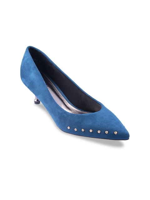 

URBANE Women Blue Solid Suede Pumps