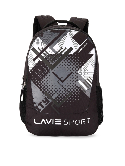 

LAVIE SPORT Unisex Black & White Geometric Backpack