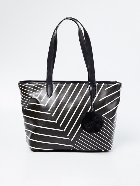 

Ginger by Lifestyle Black & White Striped Shoulder Bag