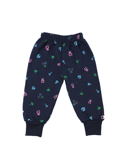 

TINY HUG Kids Blue Printed Slim-Fit Joggers