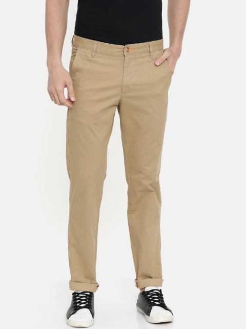 

IMYOUNG Men Khaki Slim Fit Solid Chinos