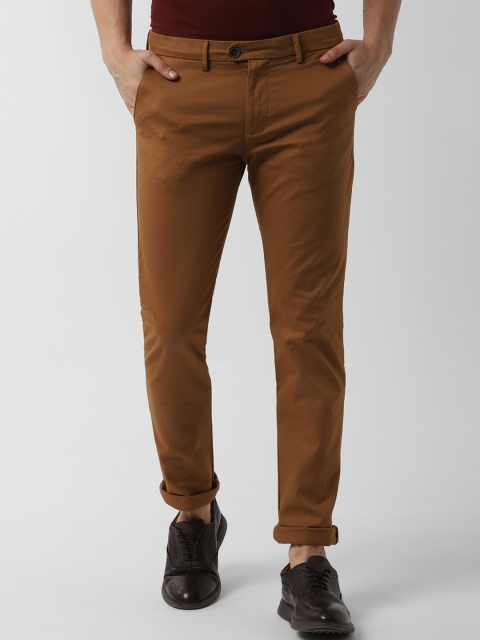 

Peter England Casuals Men Brown Super Slim Fit Solid Chinos