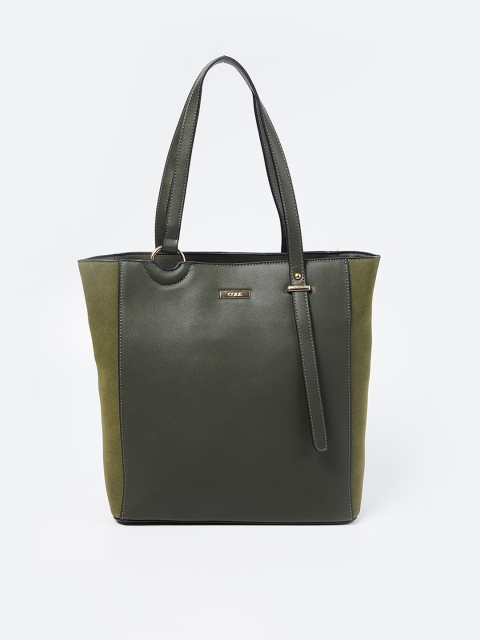 

CODE by Lifestyle Olive Green Colourblocked Shoulder Bag