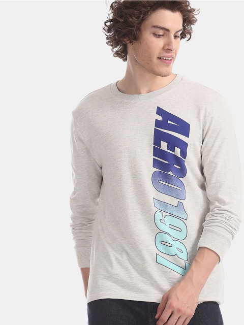 

Aeropostale Men Grey Printed Round Neck T-shirt