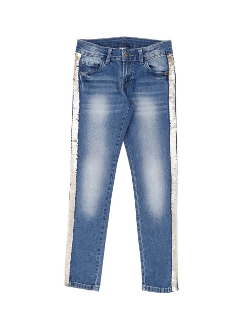 

Pantaloons Junior Girls Blue Regular Fit Mid-Rise Clean Look Jeans