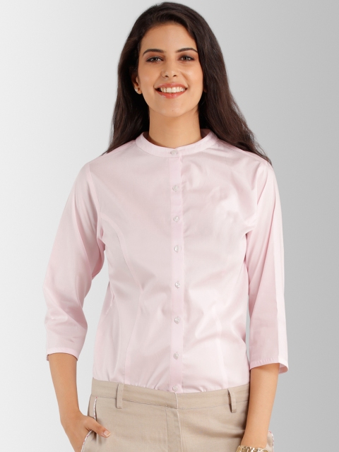 

FableStreet Women Pink Regular Fit Solid Formal Shirt