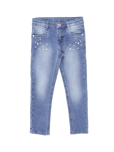 

Pantaloons Junior Girls Blue Regular Fit Mid-Rise Clean Look Stretchable Jeans