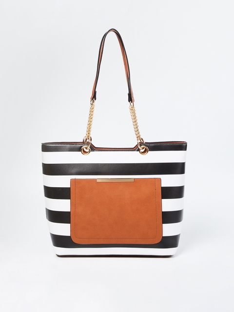 

Ginger by Lifestyle Black & White Striped Shoulder Bag