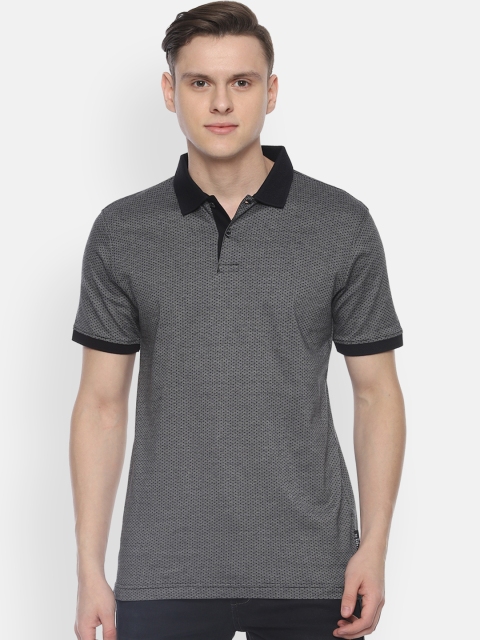 

Van Heusen Sport Men Grey Self Design Polo Collar T-shirt