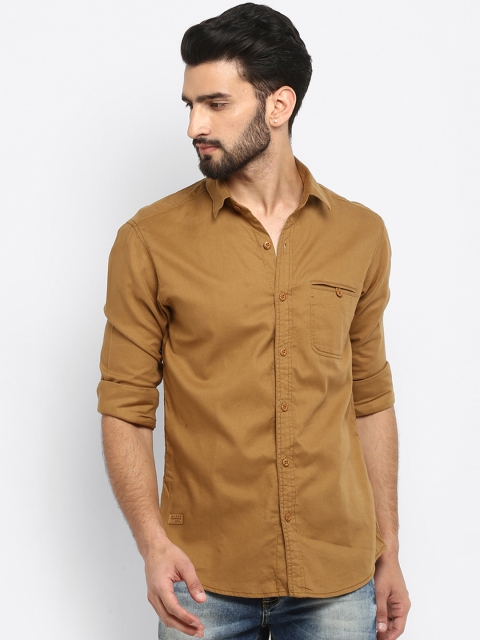

Mufti Men Khaki Solid Slim Fit Casual Shirt