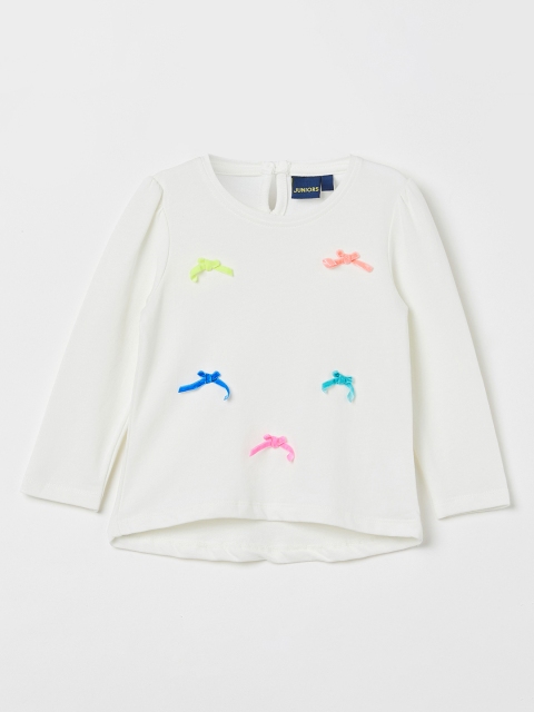 

Juniors by Lifestyle Girls White Solid High-Low Top