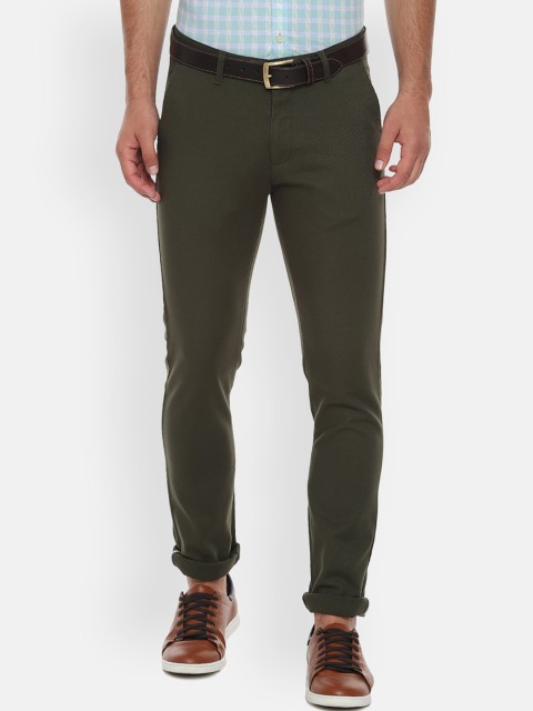 

Van Heusen Sport Men Olive Green Slim Fit Solid Regular Trousers