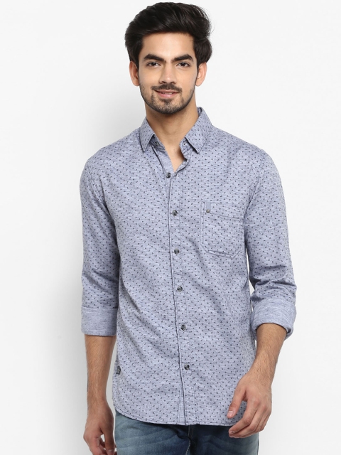 

Mufti Men Blue Slim Fit Printed Casual Shirt