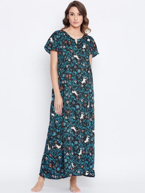 

The Kaftan Company Black Printed Nightdress NT_PY_BIANCA27