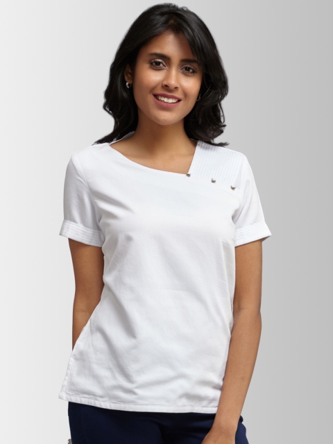 

FableStreet Women White Solid Top