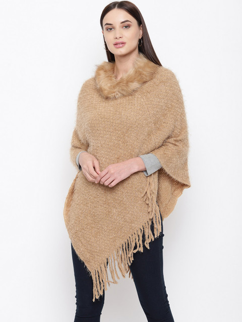 

HK colours of fashion Women Beige Self Design Sweater