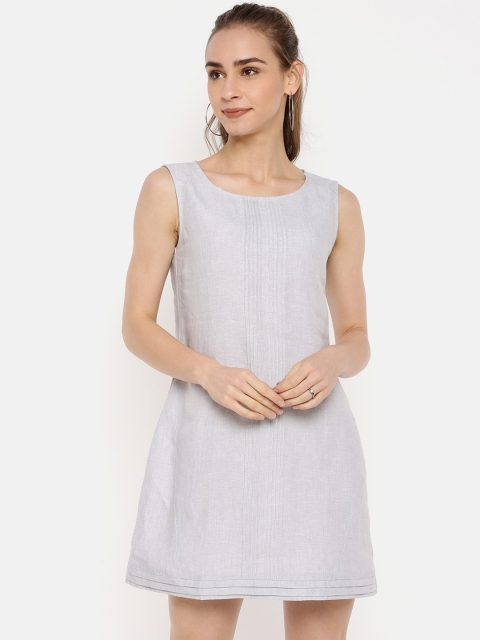 

IDK Women Solid Grey A-Line Dress