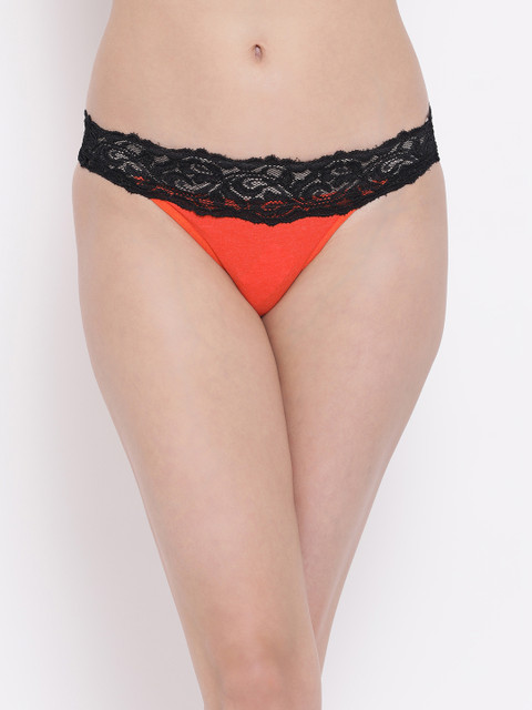 

Clovia Women Orange & Black Solid Low Waist Bikini Briefs PN2470P16XXL