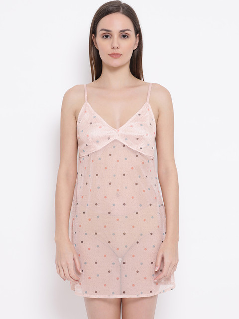 

Clovia Pink Printed Baby Doll NS1261R22