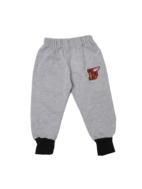 

TINY HUG Kids Grey Solid Slim-Fit Joggers