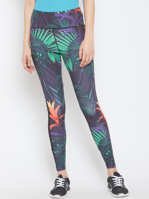 

PERFKT-U Women Blue & Green Printed Tights